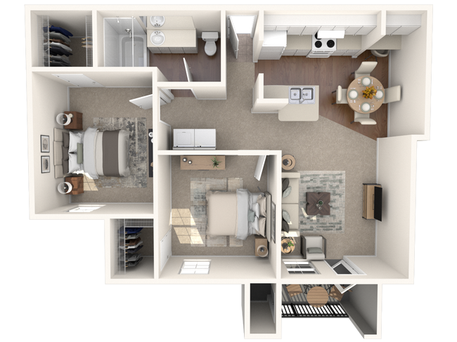 2 Beds • 2 Bath V0411 floor plan